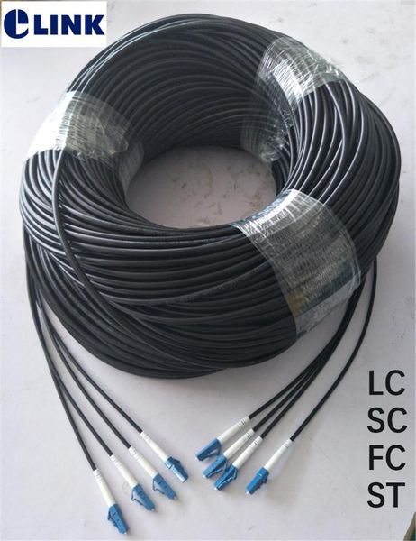 

fiber optic equipment 20m tpu sm mm patchcords 4 cores waterproof lc sc fc armored patch lead cable outdoor ftta jumper fibers 5.0mm