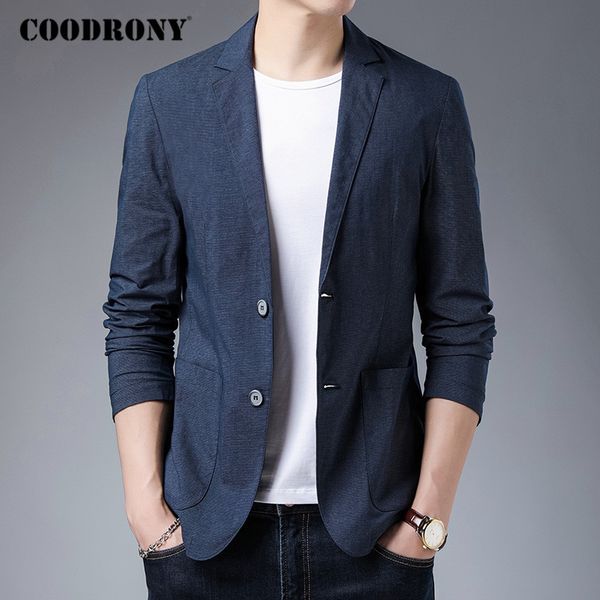 

coodrony brand mens top мода повседневная костюм пальто 2020 осень новое прибытие blazer мужчины высококачественные хлопчатобумажные одежда, Black;brown