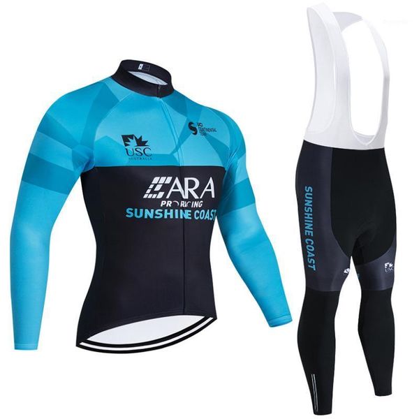 

winter au sunshine cycling team jersey 20d bike pants set ropa ciclismo thick thermal fleece pro bicycling jacket maillot wear1, Black;blue