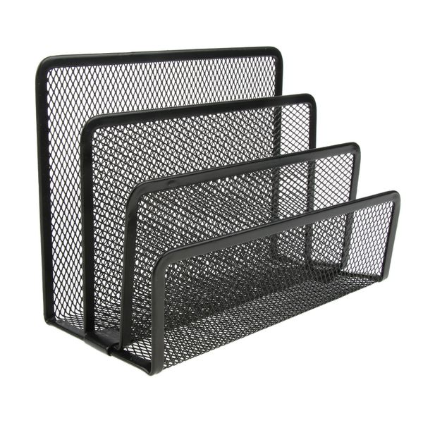 

metal mesh desk organizer mini letter sorter rack, 17.5 x 8 x 13 cm