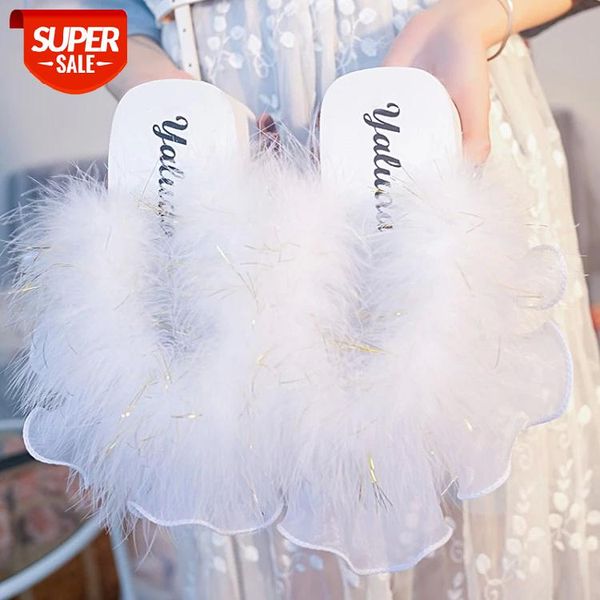 

fur slippers women sandals chaussure femme beach flip flops platform sandalia feminina wedges shoes for women sandales foam sole #ln5d, Black