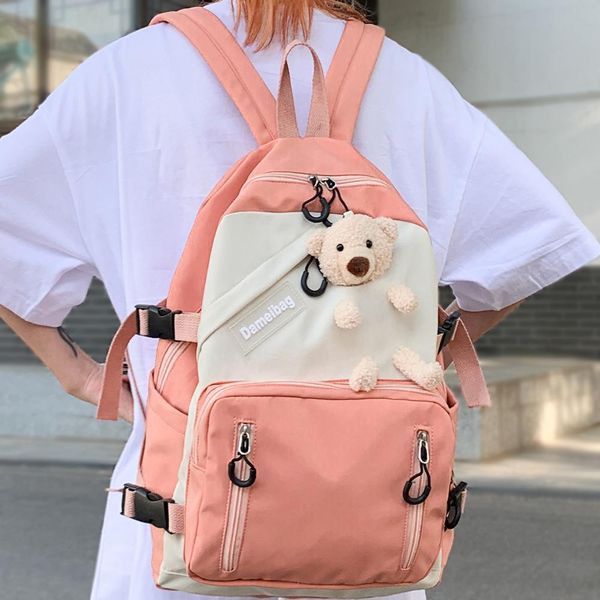 

женщины нейлон медведь рюкзак милый студент колледжа мешок школы девушка kawaii рюкзак мода book женские сумки пряжка ladies luxury new bbyk