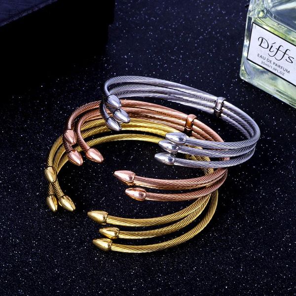 

fysara new retro three circles cuff bracelet bangles for women wristband chain bracelet jewelry gift fashion accessories bbyghd bdehome, Black