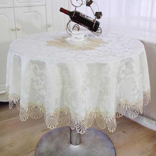 

european-style dining table round table cloth art household lace pastoral coffee cloth small round1
