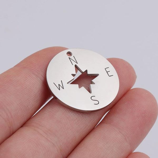 

aiovlo 5шт lot розовое золото из нержавеющей стали компас подвеска подвески с крюком для diy заключения ожерелья ремесла изготовление ювелир, Bronze;silver