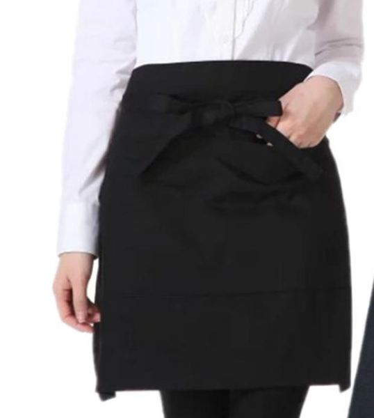 

универсальный мужчины короткие официантка для фартуки талии карманный с женщинами-бар приготовление фартук кухни chef unisex официанта bbyfo