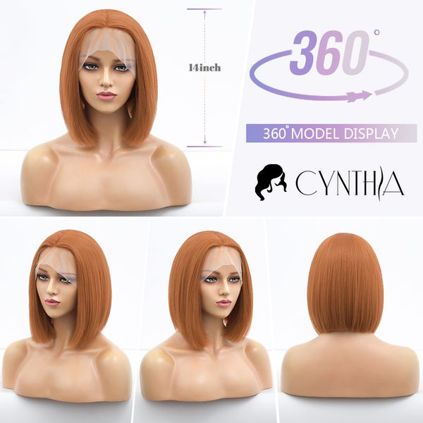 

costume accessories short stright lace front wig bob orange sythetic wgis for black women heat temperature hair natural party lolita cosplay, Silver