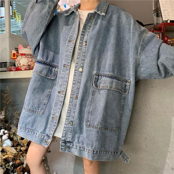 

ewq] 2020 spring autumn new denim full sleeve plus size women trend coat korea style loose casual women outerwear coats qz3911, Black;brown