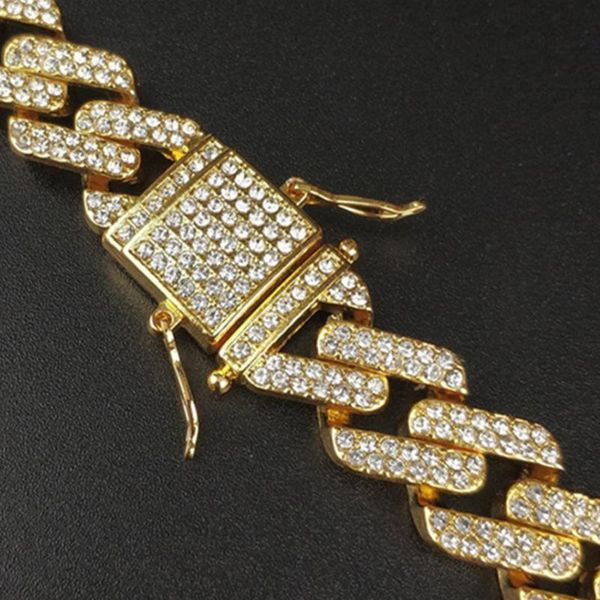 

karopel fashion luxury men's hip hop gold color iced 5a cz bling heavy miami cuban link chain bracelets gift of n jllwyd, Black