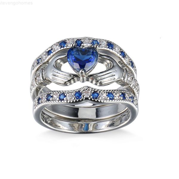 

fashion women luckyshine jewelry brand wedding seller for lovers dark blue heart-shaped zircon silver plated 3 facto