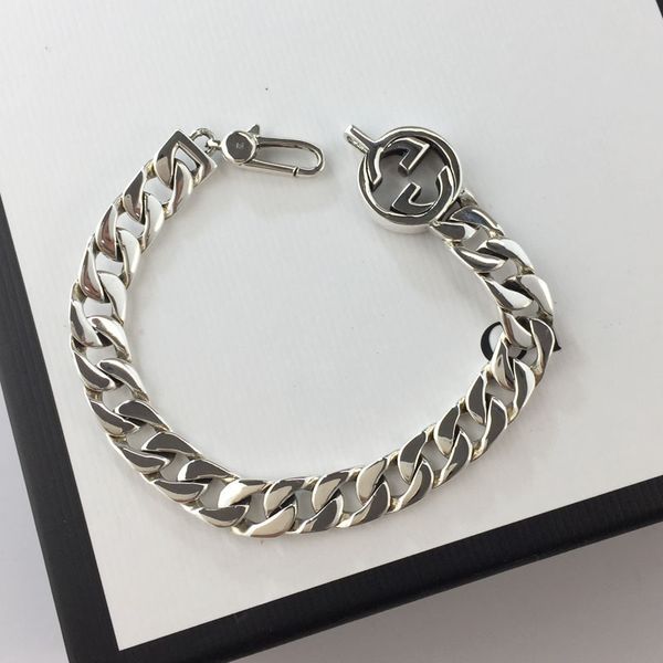 

gujia s925 sterling silver chain letter g bracelet men's and women's fashion brand hand accessories