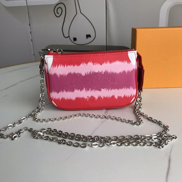 

escale handbag women purse mini designer clutch hobos bag silver chain new tie dye giant series small bags, Red;black