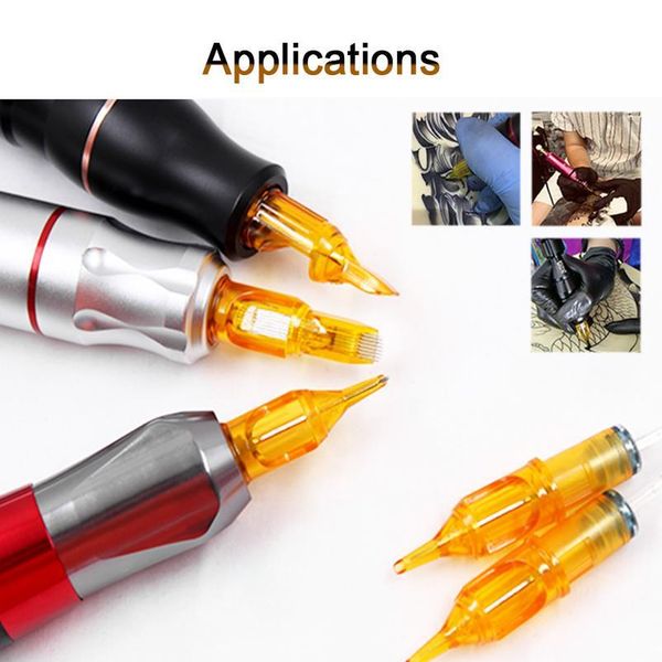 

10pcs tattoo cartridge needle rl rs m1 rm mix tattoo needles for tattoo machine grip agujas cartrige yellow pen c jllzih