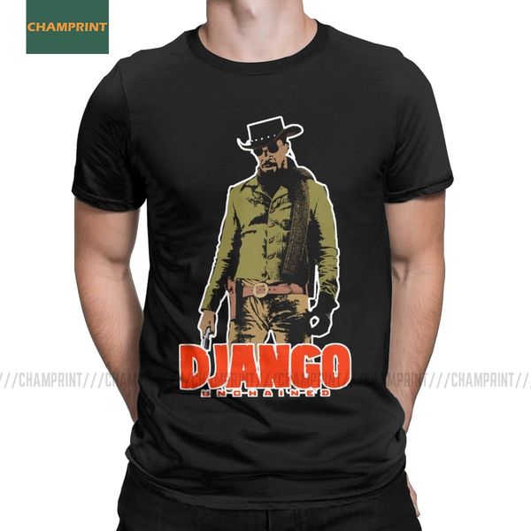 

sport men's t-shirts django unchained cotton tees short sleeve tarantino quentin western movie leonardo cowboy dentist t shirts