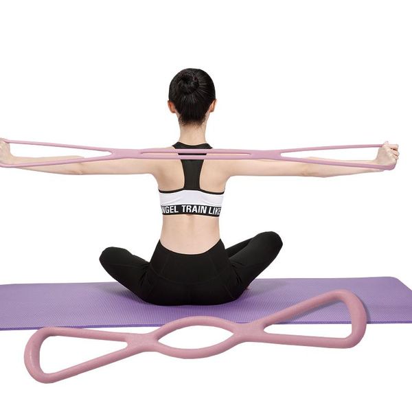 

multi 8 word chest expander resistance exercise elastic tpr fitness yoga gum rubber bands extension training workout sport tool