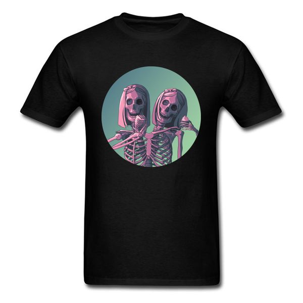 

new siamese twins novelty t shirt skull skeleton cartoon black tees short sleeve o collar halloween t shirt sport hooded sweatshirt hoodie
