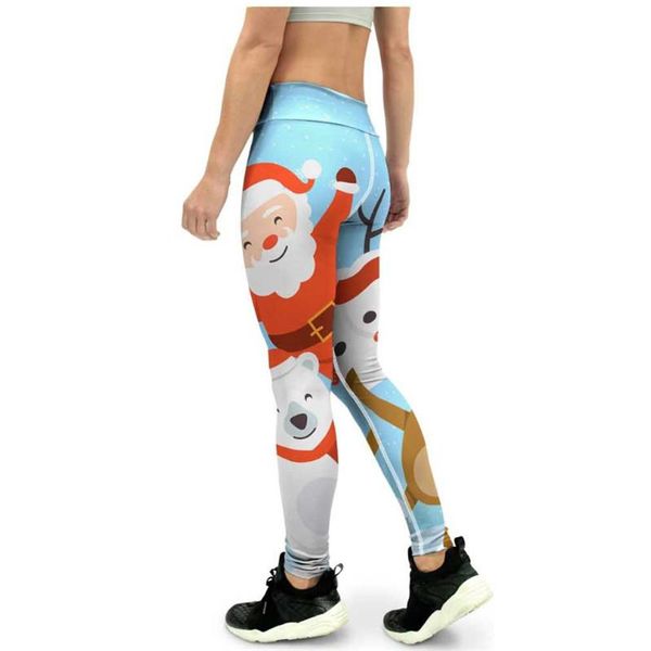 

2020 chrimtmas santa printed yoga pants s-xl plus size leggings sport women fitness slim stretch running gym wear female leggins, White;red