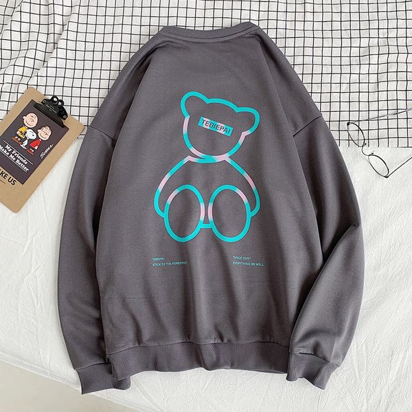 

2021 new graphics bear sweaters hoodies streetwear harajuku hip hop casual hoodie of men zn50, Black