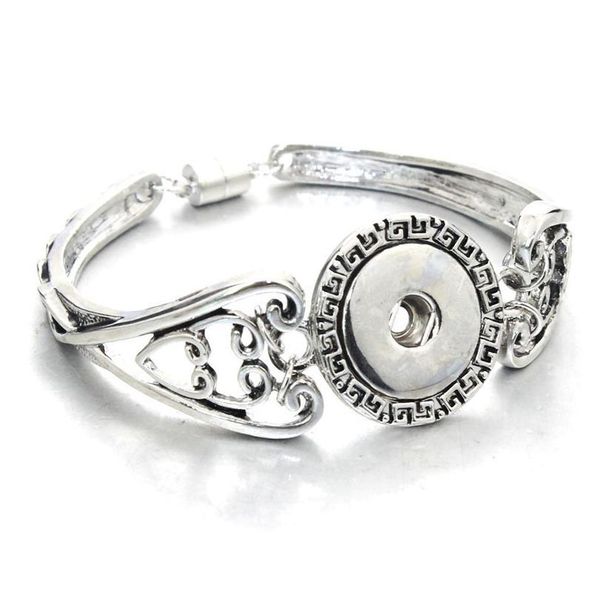 

boom life magnet buckle snap button bracelets 18mm snap jewelry flowers carved magnetic snap bracelets for wo bbyejr, Golden;silver