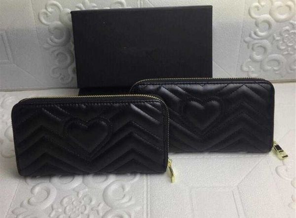 

2020 black wholesale lady long wallet coin purse card holder original women classic wallet, Red;black