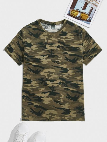 

men camo print tee a4lz#, White;black