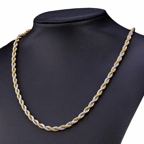 

titanium steel twist chain stainless steel necklace women black net chain statement custom red jewelry ins for men gold e7a3, Silver
