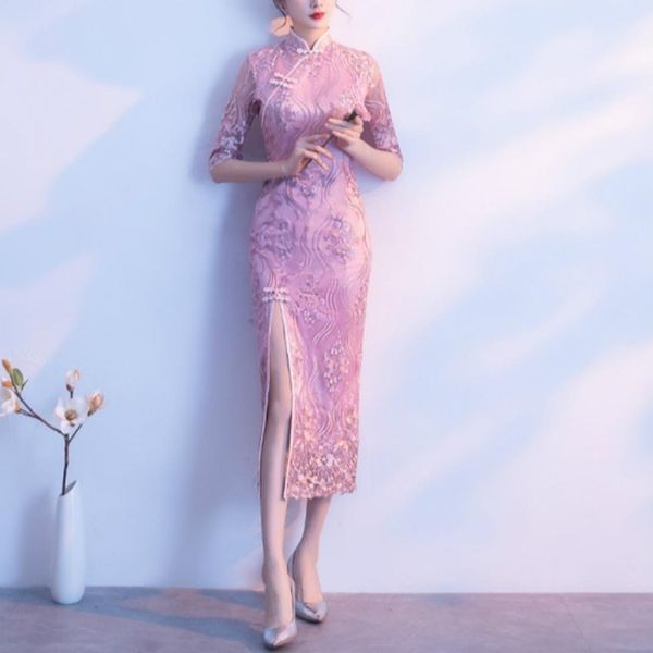 

dignified atmosphere improved cheongsam dress sizexxxl, Black;pink