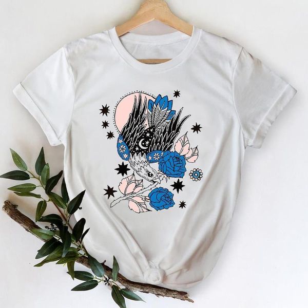 

t-shirts women 2021 floral short sleeve cute 90s fashion clothes printing graphic tshirt lady print female tee t-shirt, White