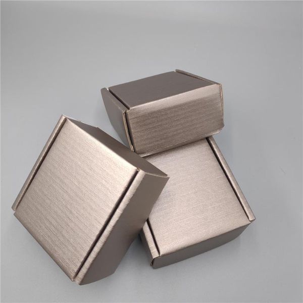 

gift wrap 10pcs 15x15x5cm metal color small packing boxes blank cardboard