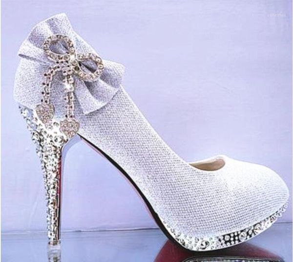 

female high heels women pumps red sole bridal wedding shoes woman bowknot sequin rhinestones platform shoes women's1, Black