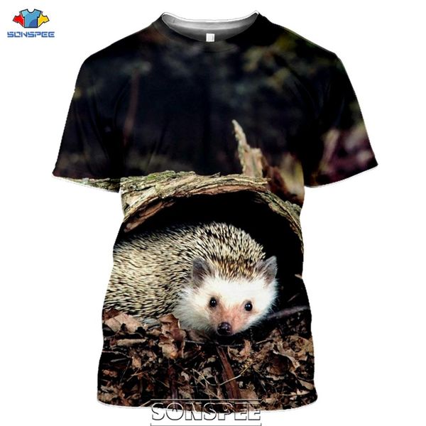 

summer cute animal hedgehog 3d print shirts anime funny horror men clothing