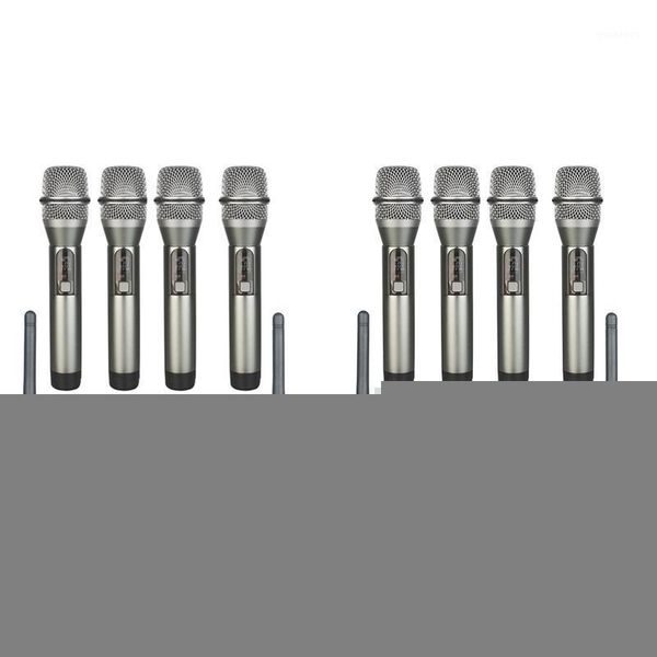 

4-channel wireless microphone system quad uhf wireless mic 4 handheld mics long distance fixed frequency1