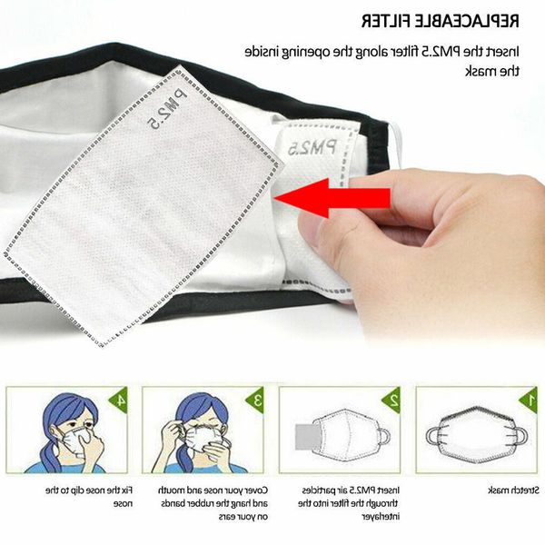 

filter 2/4/6/8/12pc for pm2.5 activated carbon face cover breathing insert protective designer fashion mask
