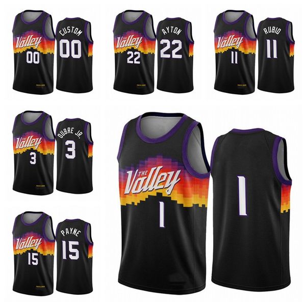 

phoenix suns men chris devin deandre booker ayton paul 2020/21 swingman city basketball jersey black new uniform, Black;red