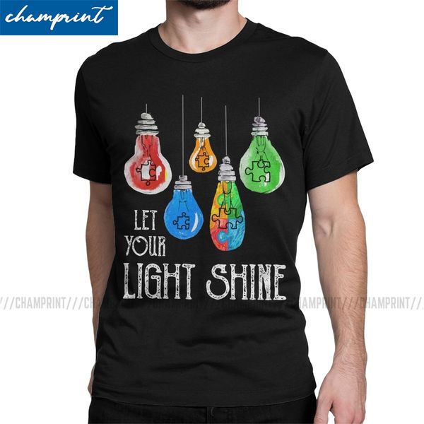 

autism awareness let's your light shine autismo autistic vintage round neck summer clothes sport hooded sweatshirt hoodie men t shirt