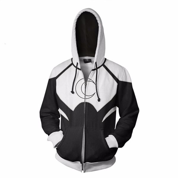 

2021 men fallout 3d printed hoodies casual hooded zipper hoody moon knight zip up hoodie hip hop dropship