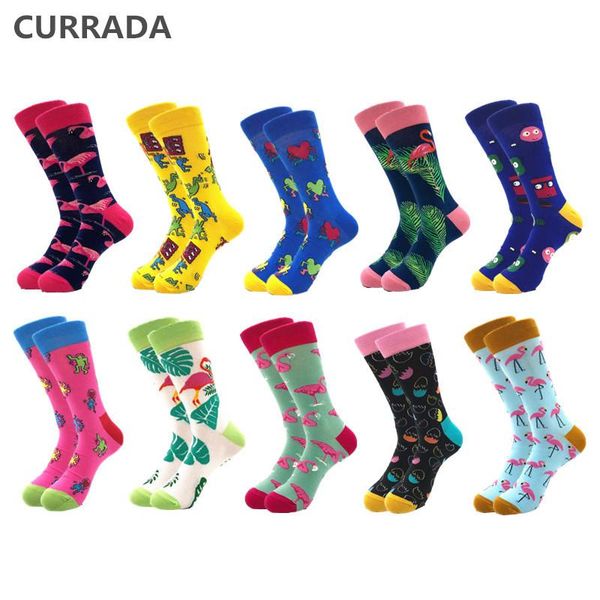 

10pairs/lot brand quality men happy socks combed cotton colorful funny socks fashion casual long mens compression, Black