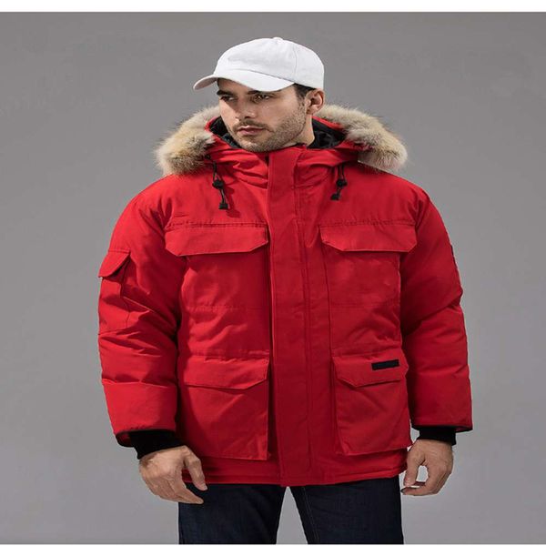 

new model grey goose down jacket store mid-length coat warm and comfortable outdoor tactical 2021 gooes, Red