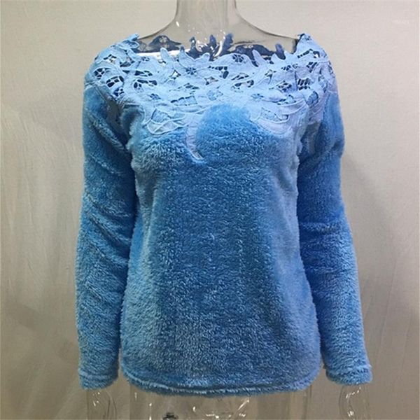 

women spring loose lace floral collar sweaters autumn woollen plain pullovers solid casual o-neck plus size, White;black