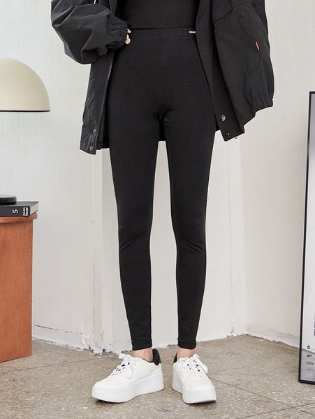 

dazy letter graphic skinny leggings 91f5#, Black