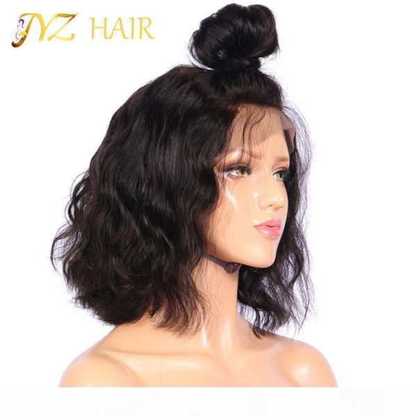 

jyz 9a pre plucked natural hairline full lace wigs for black women super wave brazilian virgin human hair lace front wigs with baby hair, Black;brown
