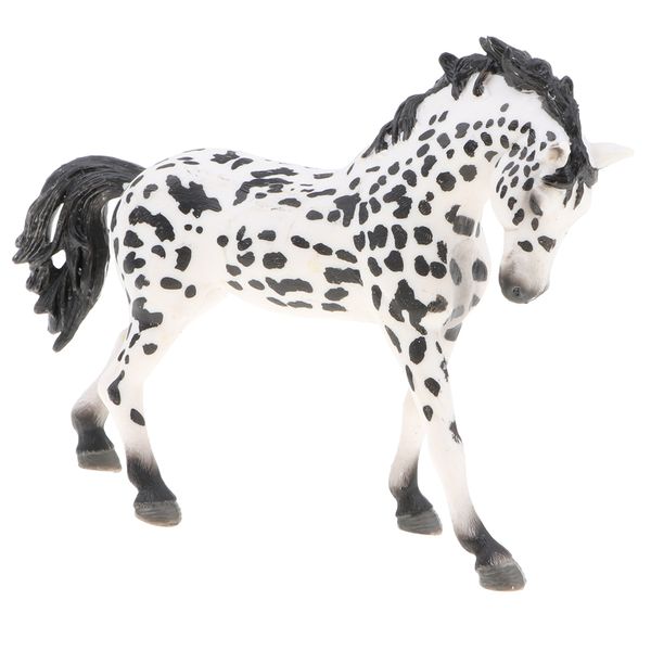 

5 inch plastic realistic wild animal model appaloosa spotted horse action figure doll toy for kids toddlers, home decor, collection