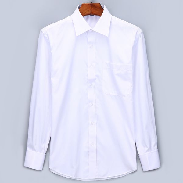 

men 's french cufflinks business dress shirts long sleeves white blue twill asian size , l, xl, xxl, 3xl, 4xl, 5xl, 6xl 201124, White;black
