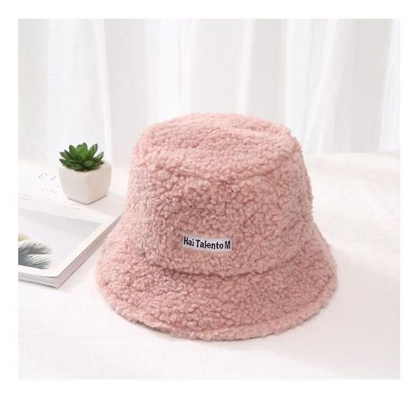 

fashion winter hat for women fur bucket warm caps letter panama black white vintage fisherman buc qylecu