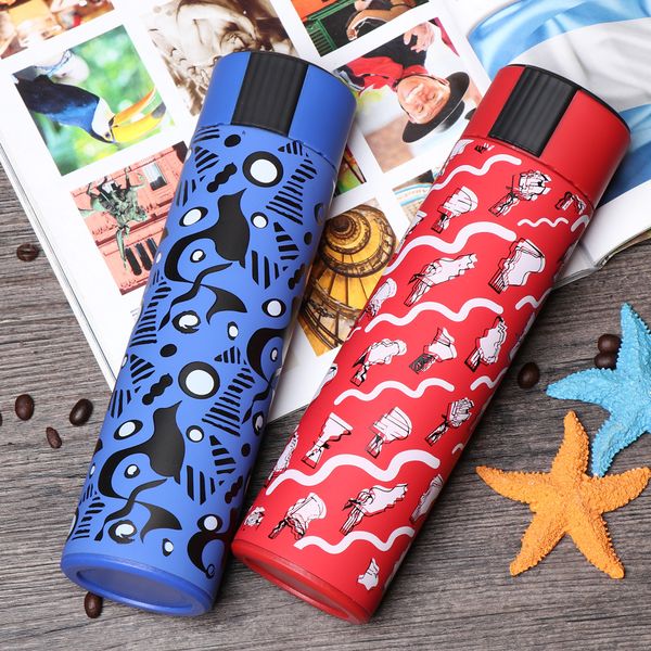 

internet new 304 stainless steel straight glass pot male lady couple creative glass one-piece delivery wholesale insulation thermos vacu