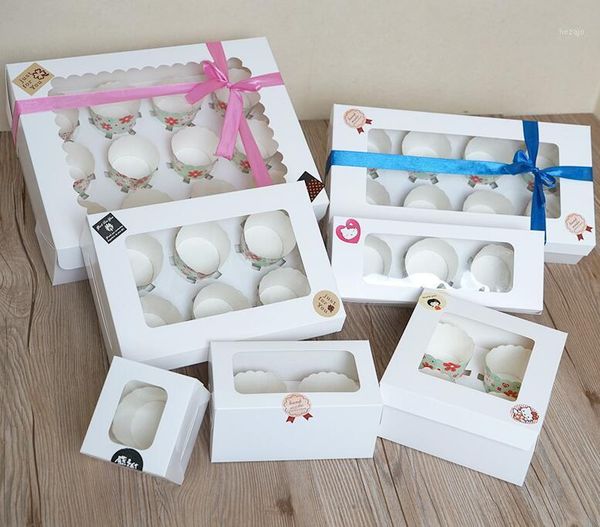 

gift wrap 30pcs cupcake boxes with insert window party favor wedding cake and packaging holder box qin12.061