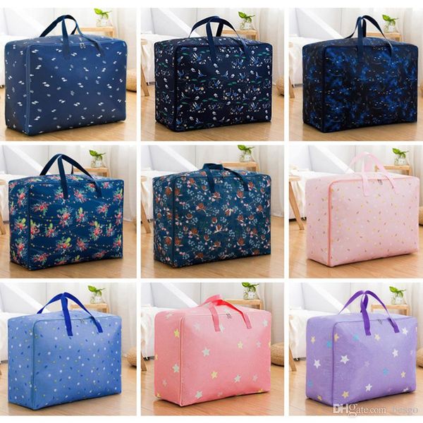 

70*50*30cm folding portable double zipper quilt bags clothes luggage bags waterproof oxford large capacity quilt storage bag dh1040-3 t03