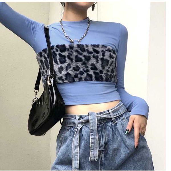 

leopard print women's sports t-shirt outdoor running close fitting sports shirt short yoga fitness long sleeve women, White;red