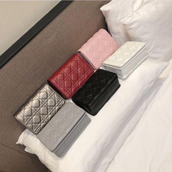 

2020 new fashion female summer soft leather rhombus chain bag small fragrance style female shoulder diagonal small square bag