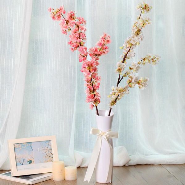 

decorative flowers & wreaths 2021 spring artificial fake cherry blossoms floral plants plastic home wedding bouquet party decor
